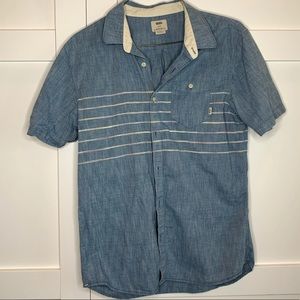 VANS casual blue-striped button up